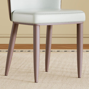 English Elm Modern PU Leather Dining Chairs with Carbon Steel Legs, Water‑Resistant, Stain‑Proof, 4-Pack for Home White W2699P338888