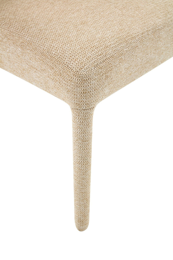 English Elm Modern Chenille Linen Accent Chair Sculptural Hollow Back Swivel Seat for Dining Vanity Khaki W3493P456190