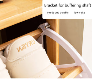 English Elm Shoe Bamboo 3-Drawer Rattan Flip Shoe Cabinet with 8 Hooks, Anti-Tip Entryway Storage Organizer W2641P381049