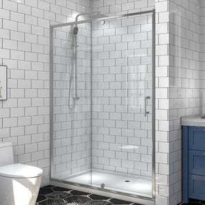 English Elm 54" Pivot Shower Door Clear Tempered Glass Chrome Hardware Reversible Alcove Fit W637P184674