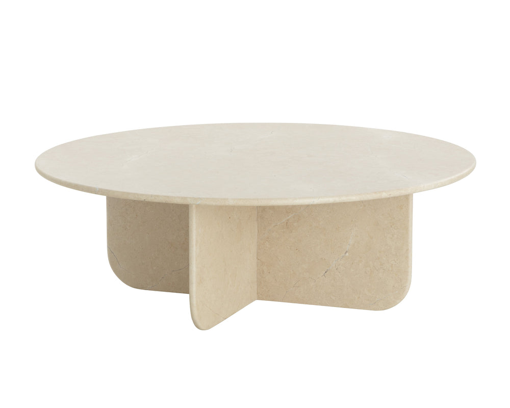 Sunpan Bonita Coffee Table - Handcrafted Cream Marble Elegance With Minimalist Design For Stylish Interiors Cream Marble 111783