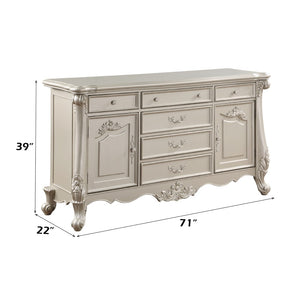 English Elm Bently Six Drawer Champagne Lacquer Dresser with Cabinet Storage for Primary Bedroom B2726P496937