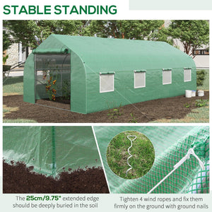 English Elm Outsunny Walk-in Tunnel Greenhouse Steel Hoop Frame with Mesh Ventilation Garden W2225P217789