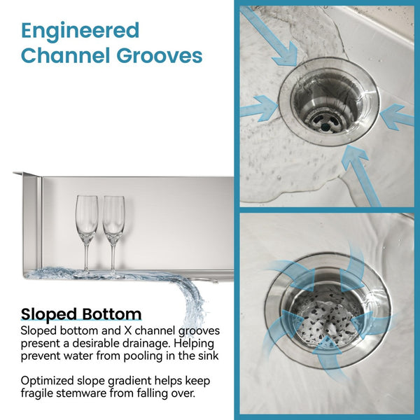 English Elm Stainless Steel Undermount Kitchen Sink Handmade Single Bowl with Colander Board T3177P296192