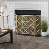 Christopher Knight Home® - Noble House - Margaret 3 Panelled Gold Iron Fireplace Screen