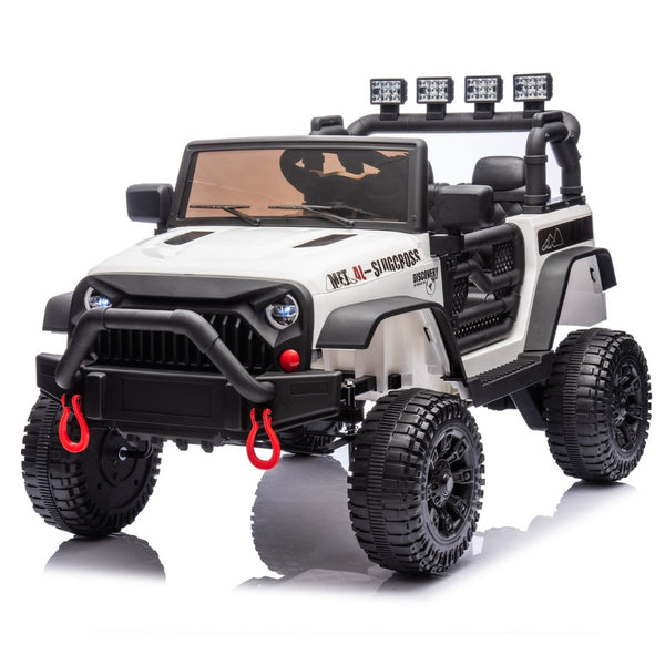 English Elm 24v Kids Electric Ride on Car with Parental Remote Dual Motors and Four Wheel Suspension White W1578P208323