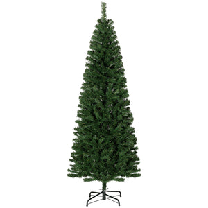 English Elm Homcom 6Ft Slim Douglas Fir Christmas Tree - Realistic, Unlit Artificial Tree For Small Spaces & Décor W2225P249650
