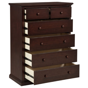 English Elm Anzio Six Drawer Chest Warm Wood Finish Bedroom Storage with Round Knob Hardware Cappuccino B062P451785