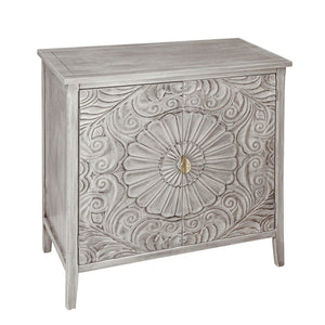 English Elm 2 Door Cabinet with Gold Pattern Handles, Anti-Dump Safety, Non-Slip Feet, Stylish Bedroom Accent (36.23x17.92x10.44) W688P143784