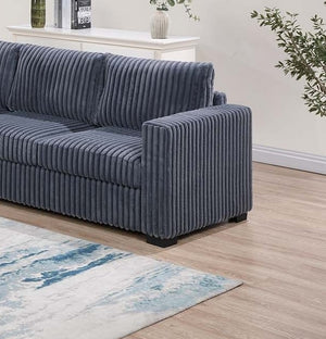 English Elm Uniform 2-Piece Sofa Set Dark Gray Wide-Welt Corduroy - Plush Back Cushions, Square Arms, 97" sofa B011S01744