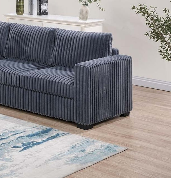 English Elm Uniform 2-Piece Sofa Set Dark Gray Wide-Welt Corduroy - Plush Back Cushions, Square Arms, 97" sofa B011S01744