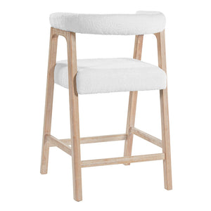 English Elm 24'' Upholstered Counter Stools with Arms Beige Set of 2 for Kitchen Island Natural N780P354192N