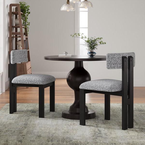 English Elm Christopher Knight Home® - Upholstered Dining Chairs with Metal Legs Set of 2 — Ergonomic Foam Seats, Rust-Resistant Durable Design Black White N768P211168B