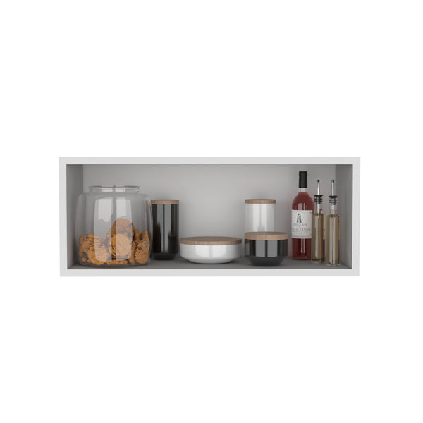 English Elm Wally versatile 30" wide open wall cabinet with sturdy 25 lb shelf capacity for organized living spaces White 31.2 L x 14.2 W x 4.4 H B200P239111