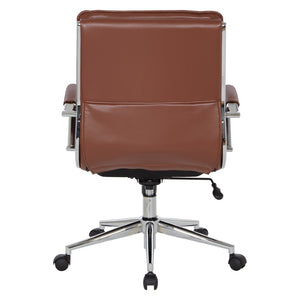 OSP Home Furnishings Mid Back Faux Leather Manager Chair with Lumbar Support and Pneumatic Height Adjust SPX23591C-U41