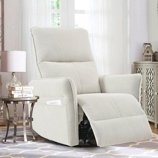 English Elm 360° Swivel Rocker Recliner Chair with Pull-Ring Recline, 360° Swivel, Rocking Comfort for Living Spaces Gray W1028S00049