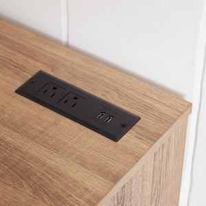 English Elm TV LED Fireplace TV Stand with Bluetooth LED Lights, Remote, USB Charging & Ample Storage, 58" Oak W2275P257558