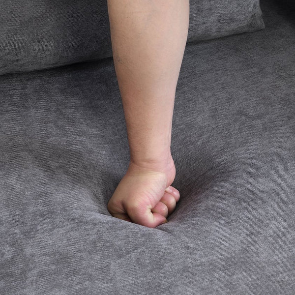 English Elm U-Can Modern Oversized Armchair with Ultra-Wide Seat, Asymmetrical Thick Arms, Built-In Storage, Plush Cushioning for Living Areas Gray SJ000130AAE