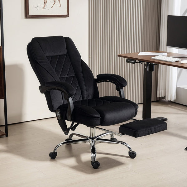 English Elm Vinsetto Massage Executive Office Chair Heated Reclining Seat with Footrest Support W2225P485642