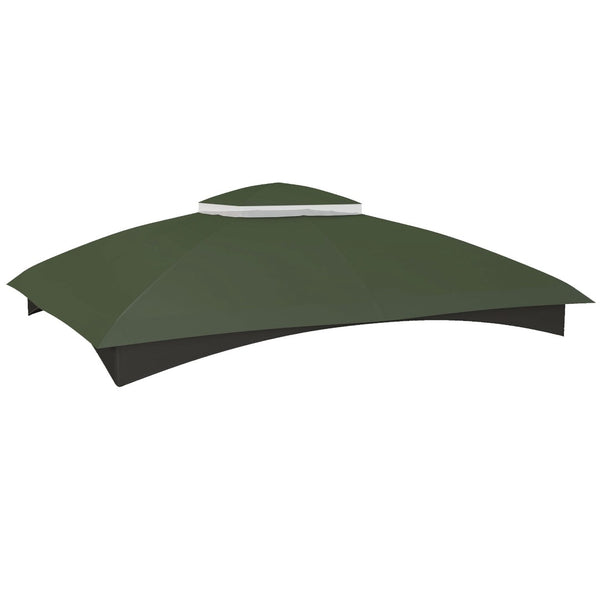English Elm Outsunny 10' X 12' Durable Replacement Canopy Top, Vented Two-Tier Roof With Insect Mesh & Drainage Holes W2225P174171-GIGA