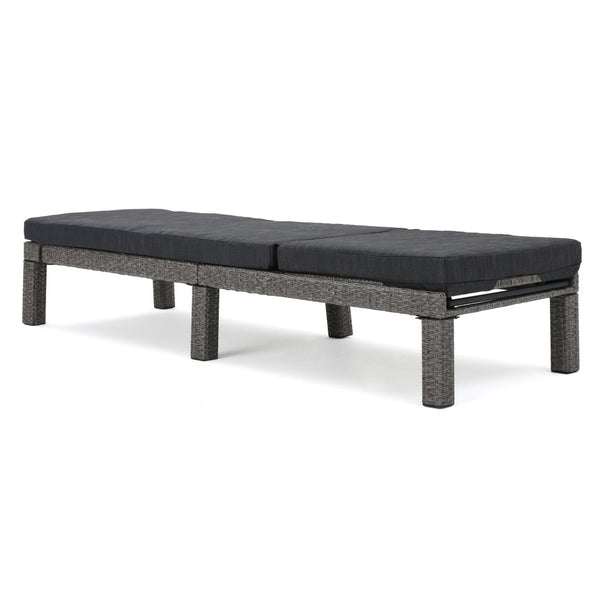 English Elm Puerta Outdoor Chaise Lounge Handwoven Rattan Iron Frame Poolside Patio Relaxation N775P247421K