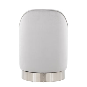 English Elm 18" Tufted Velvet Vanity Stool with 360 Swivel Base and Hidden Storage Compartment Chrome,Silver B202P471498