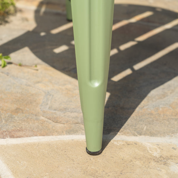 English Elm Christopher Knight Home® - COLMAR 3-Piece Metal Bistro Set for Patio — Weather-Resistant Iron Table & Stackable Armchairs, Slatted Design Green 56558.00MCG