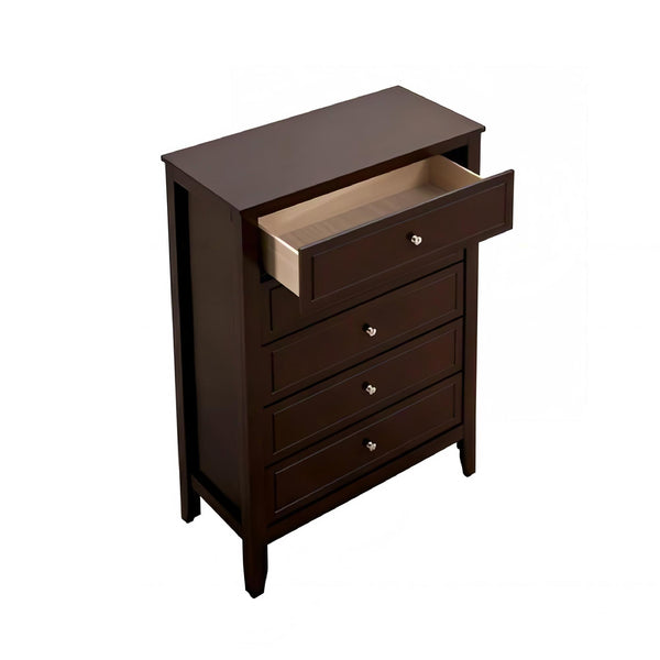 English Elm Daniel Assembled 5-Drawer Chest with English Dovetail Drawers, Metal Hardware & Solid Wood Frame Cappuccino 51 L x 34 W x 18 H B078P400743