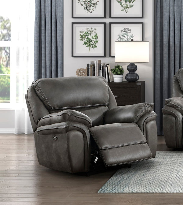 English Elm Plush Microfiber Rocker Recliner with Solid Wood Frame and Pocket Coil Cushioned Seat B011P230403
