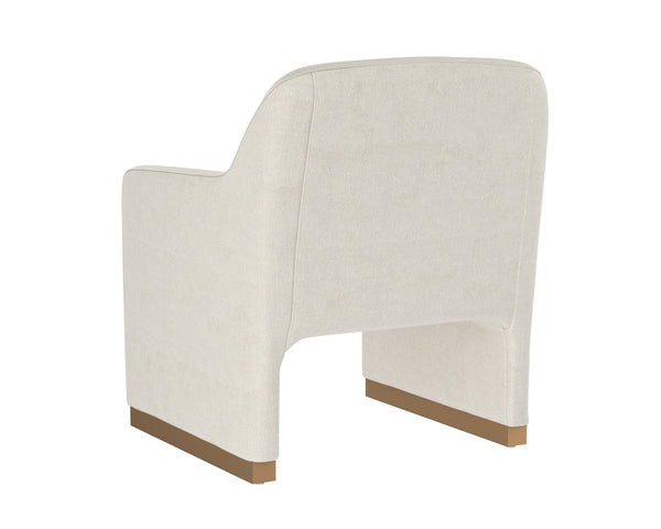 Sunpan Jaime Lounge Chair - Elegant Upholstered Seating with Gold Stainless Steel Base for Stylish Spaces Fior Vanilla