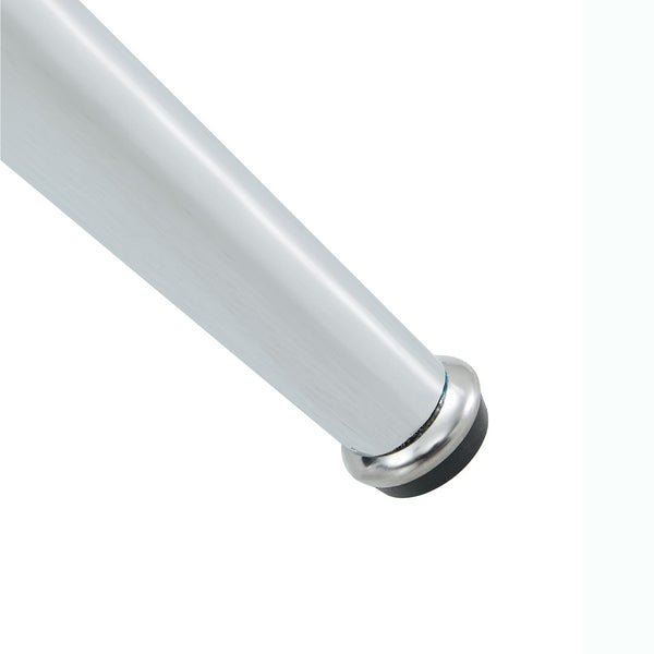 English Elm Table And Chair Set - Modern 38.6" Round Glass Dining Table With 4 Stylish Pu Chairs - Silver Legs W1151S03825-GIGA