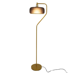 English Elm Ashcroft Furniture - Astris Modern Black & Gold Floor Lamp – Slim Corner LED-Ready Design, Durable Metal Base, Plug-In B183P315106