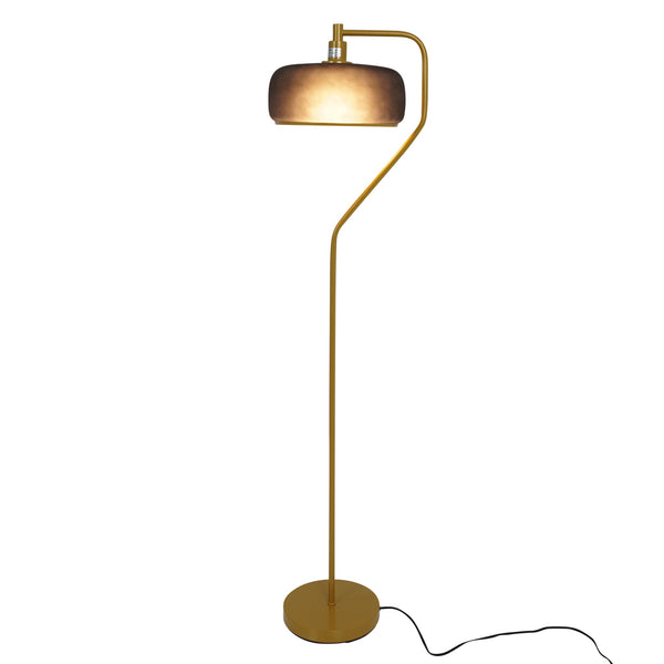 English Elm Ashcroft Furniture - Astris Modern Black & Gold Floor Lamp – Slim Corner LED-Ready Design, Durable Metal Base, Plug-In B183P315106
