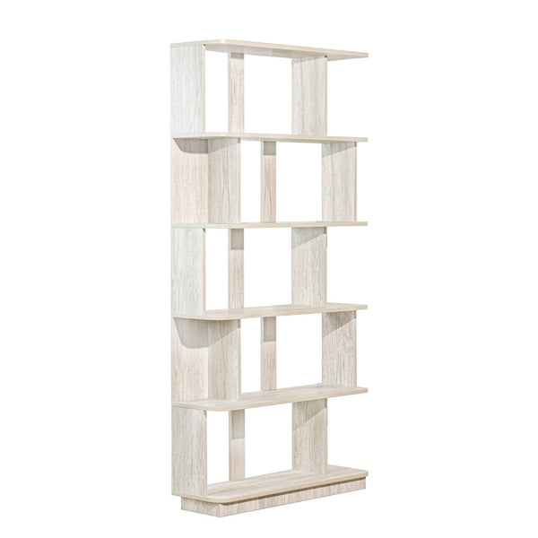 English Elm 31.5" Tall 5-tier Mdf Bookcase Slim Open Shelving Unit for Office Bedroom Living Room Light Gray W2899P444155