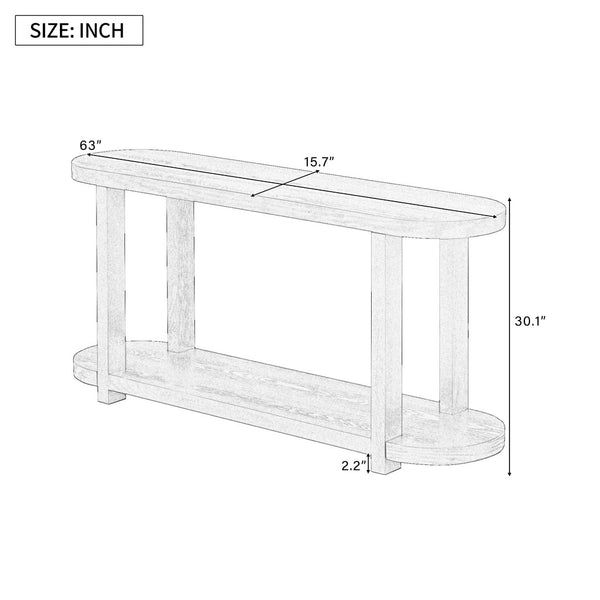 English Elm U_Style Modern Minimalist Ash Veneer Console Table For Entryways, Living Rooms, And Hallways Decor N711P241273V-GIGA