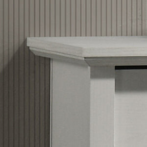 English Elm Elettra Wide Six Drawer Dresser White Laminate Finish with Black Metal Hardware B2749P413338