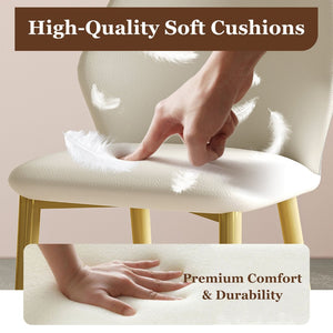 English Elm Set Of 2 Elegant Dining Chairs With Ergonomic Design, Pu Leather Seats, Gold-Plated Legs & Comfort W509P375684-GIGA