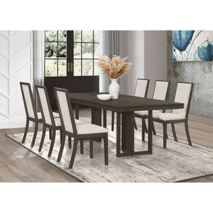 English Elm Glenmoor 7-Piece Dining Table Set: Chic Beige & Dark Grey Design With Comfortable Seating For 6 B062S01231