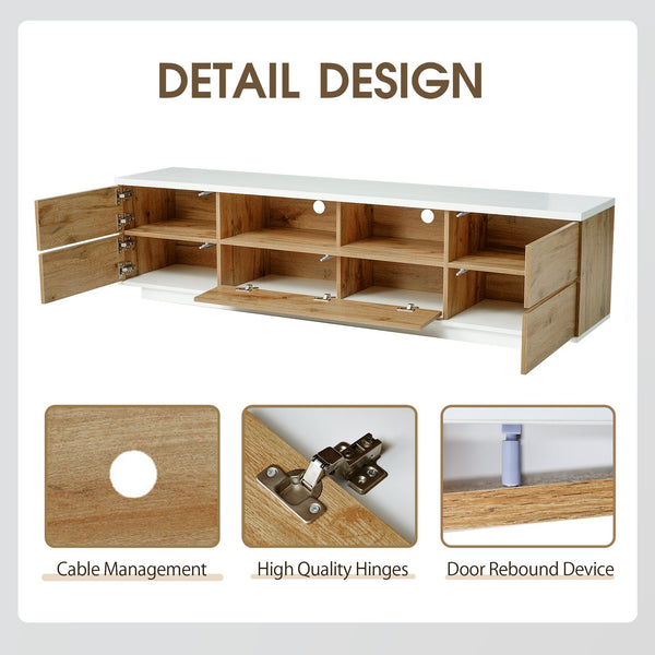 English Elm Modern Tv Stand For Up To 80" Tvs - Sleek Media Console With Multi-Functional Storage & Cable Management WF313575AAP