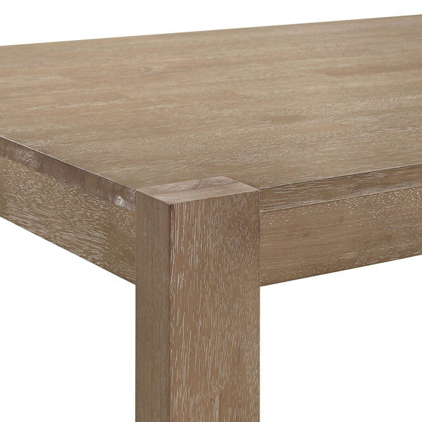 English Elm Umbarger Washed Brown Solid Wood Dining Table – Rustic Rectangular 70.75" Transitional Farmhouse Centerpiece B062P375678