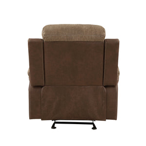 English Elm Plush Brown Microfiber Glider Recliner Chair - Solid Wood Frame, Tufted Arms, Contoured Comfort B011P228560