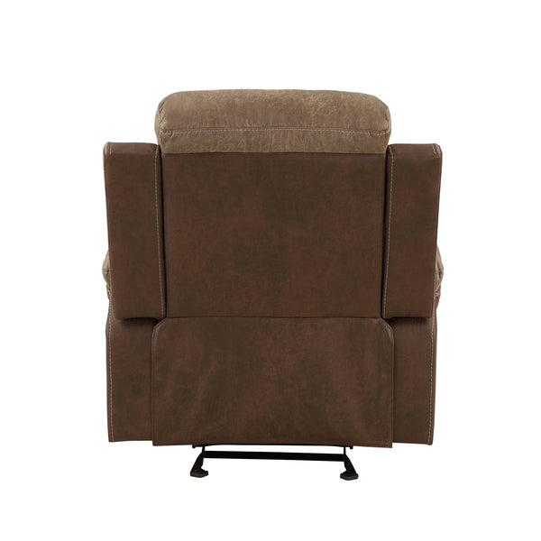 English Elm Plush Brown Microfiber Glider Recliner Chair - Solid Wood Frame, Tufted Arms, Contoured Comfort B011P228560