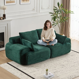 English Elm Modern 2-Seater Memory Foam Sofa - Pet-Friendly Corduroy Loveseat, Cloud Comfort, No Assembly! W3723P346959