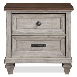 English Elm Nicolo Cream 2-Drawer Nightstand With Usb Port