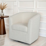 Christopher Knight Home® - Noble House - - Teddy Velvet Swivel Chair, White, No Installation Required