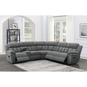 English Elm Divine Six Piece Chenille Reclining Sectional with Tufted Cushions for Living Rooms B062S01411