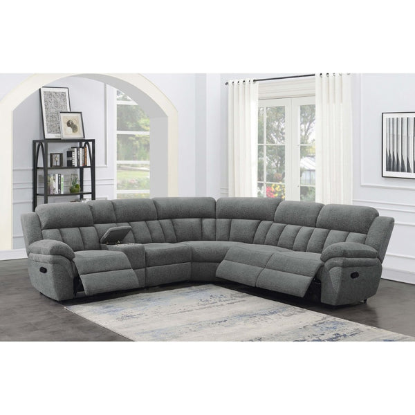English Elm Divine Six Piece Chenille Reclining Sectional with Tufted Cushions for Living Rooms B062S01411
