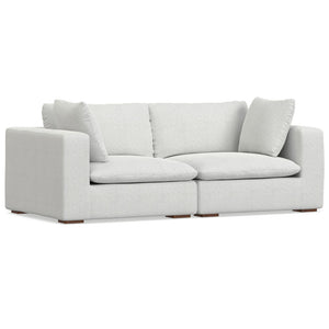 English Elm Jasmine 2 Seater Sofa - Oversized Loveseat In Cloud Grey Fabric, Family-Friendly Comfort & Style B136P199232
