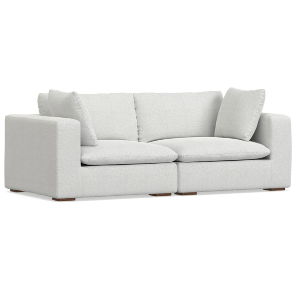 English Elm Jasmine 2 Seater Sofa - Oversized Loveseat In Cloud Grey Fabric, Family-Friendly Comfort & Style B136P199232