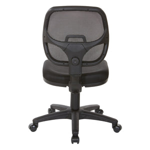 OSP Home Furnishings Mesh Back Ergonomic Task Chair with Lumbar Support and Cushioned Seat for Home Office EM2910
